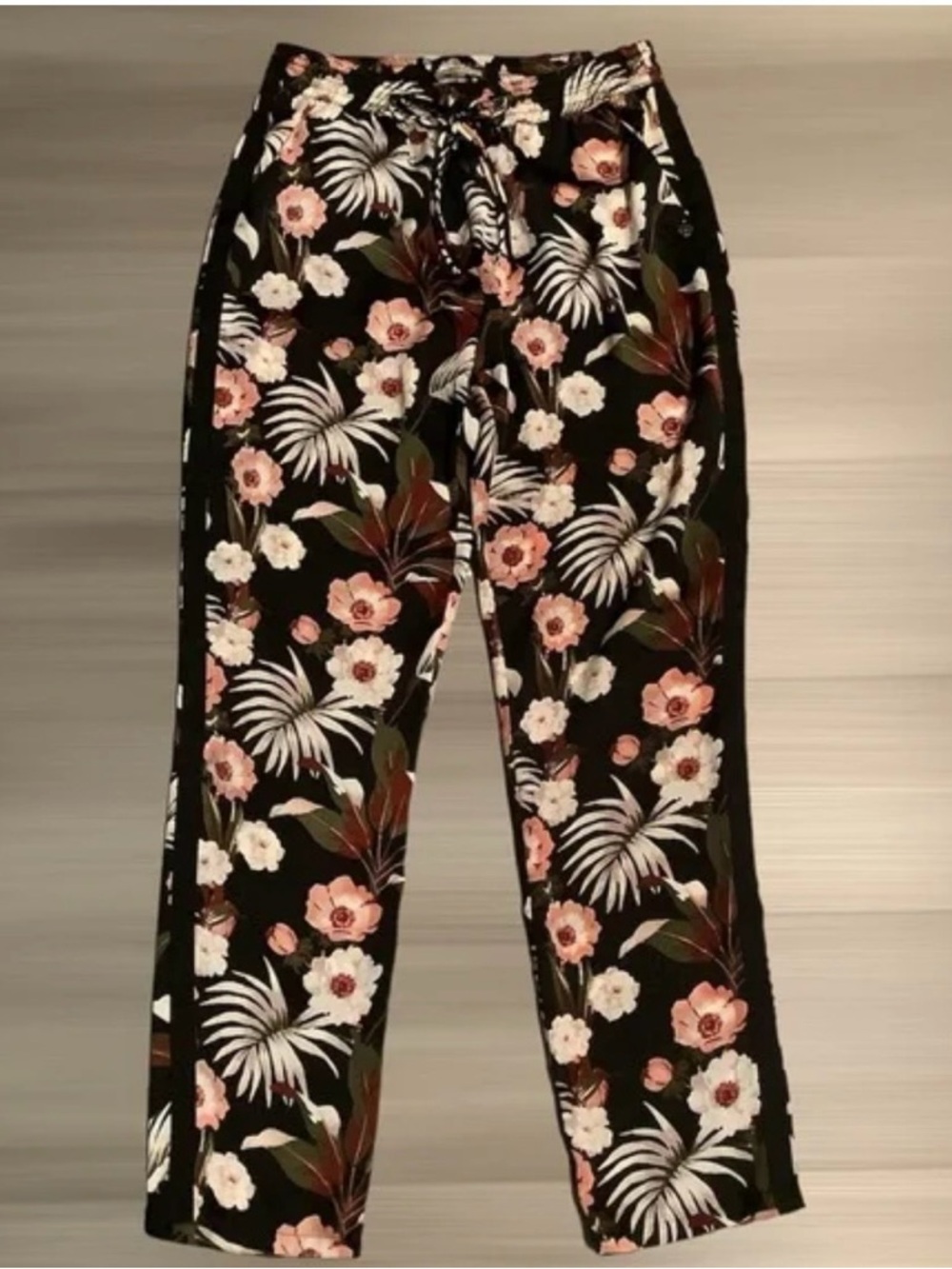 Scotch and Soda Black Floral Drawstring Lounge Pants